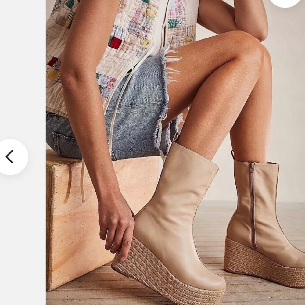 Free People Paloma Barcelo Lennon Platform Espadrille Boots Size 38